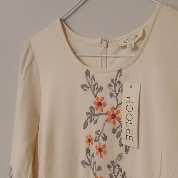 ROOLEE cream embroidered dress - Picture 3 of 5